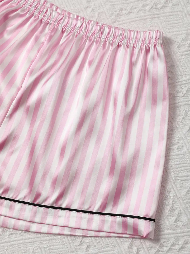 Pijama de 3 piezas de satín