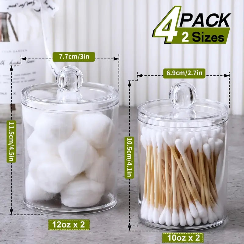 Pack de 4 frascos acrílicos con etiquetas