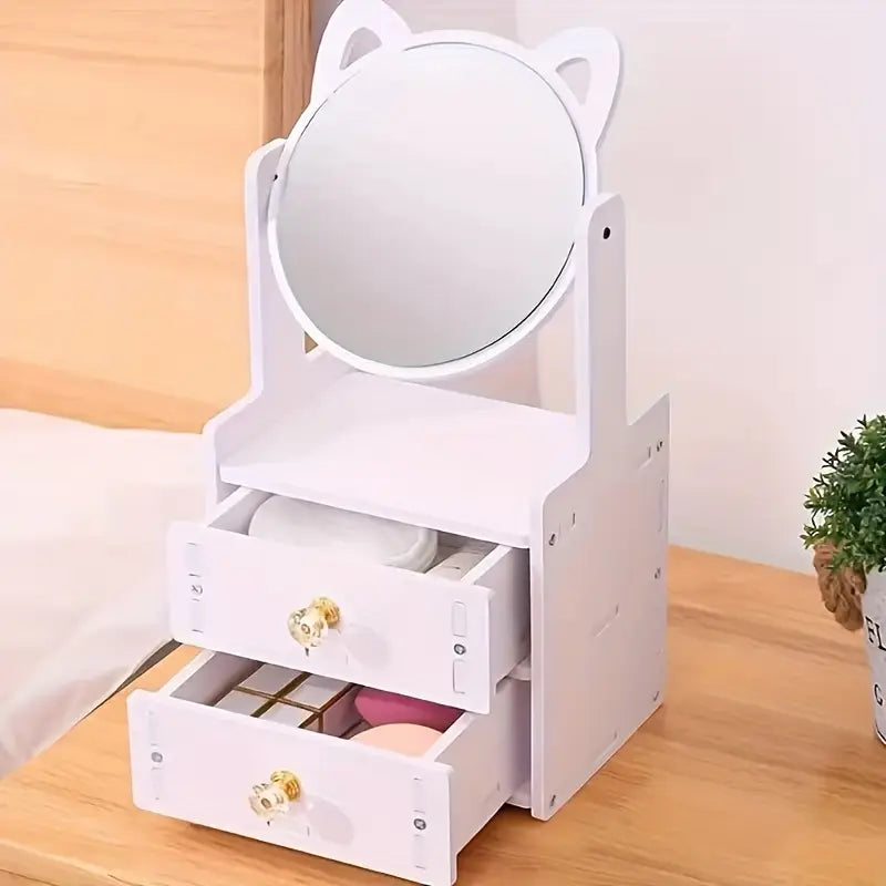 Organizador de maquillaje con espejo