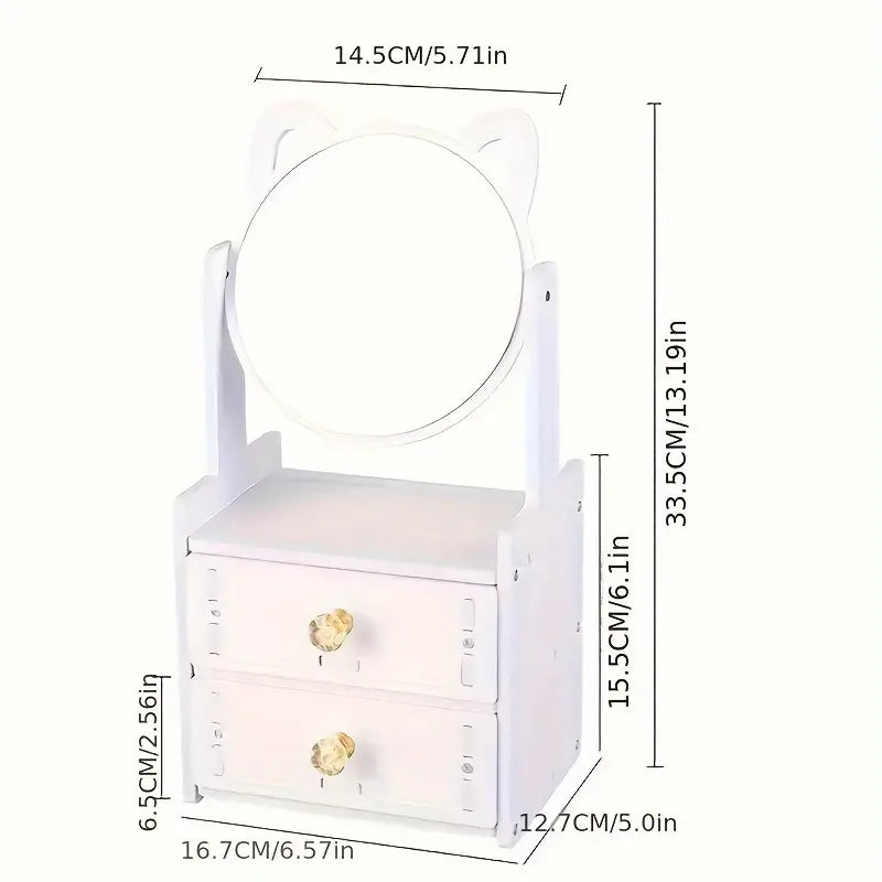 Organizador de maquillaje con espejo